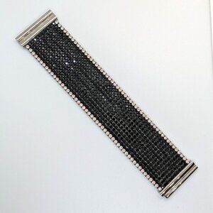 Swarovski Jet Black and Crystal Cuff Bracelet
